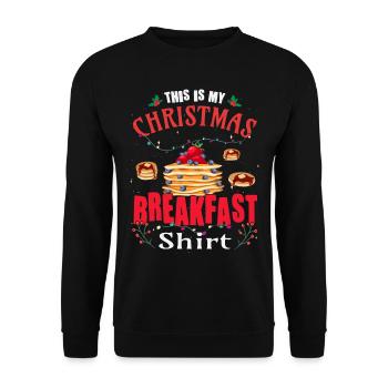 Dies Ist Mein Weihnachtspfannkuchen - Unisex Pullover - Schwarz - Vorne - Alina (178cm) & Michal (187cm)