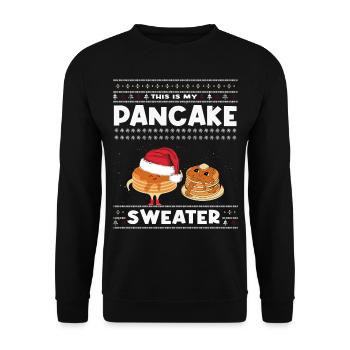 Ceci est ma crêpe de Noël - Sweat-shirt Unisexe - noir - Devant - Alina (178cm) & Michal (187cm)