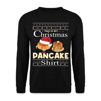 Dies Ist Mein Weihnachtspfannkuchen - Unisex Pullover - Schwarz - Vorne - Alina (178cm) & Michal (187cm)