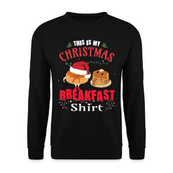 Ceci est ma crêpe de Noël - Sweat-shirt Unisexe - noir - Devant - Alina (178cm) & Michal (187cm)