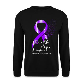 Arc violet conscient de la naissance prématurée - Sweat-shirt Unisexe - noir - Devant - Alina (178cm) & Michal (187cm)