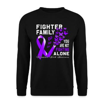 Arc violet conscient de la naissance prématurée - Sweat-shirt Unisexe - noir - Devant - Alina (178cm) & Michal (187cm)