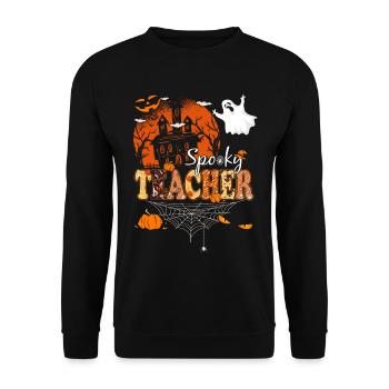 Spooky Lehrer Halloween - Unisex Pullover - Schwarz - Vorne - Alina (178cm) & Michal (187cm)