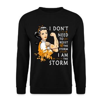 Rubans orange sensibilisation au cancer du rein - Sweat-shirt Unisexe - noir - Devant - Alina (178cm) & Michal (187cm)