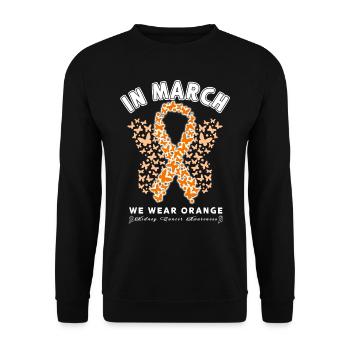 Rubans orange sensibilisation au cancer du rein - Sweat-shirt Unisexe - noir - Devant - Alina (178cm) & Michal (187cm)