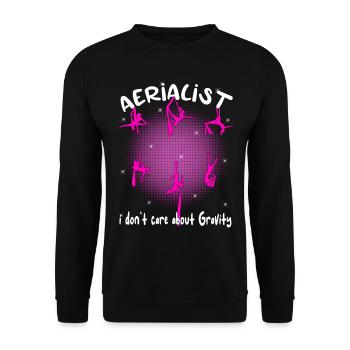 Aerial Silk Akrobatik Circus Aerialist - Unisex Pullover - Schwarz - Vorne - Alina (178cm) & Michal (187cm)