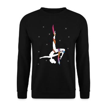 Aerial Silk Akrobatik Circus Aerialist - Unisex Pullover - Schwarz - Vorne - Alina (178cm) & Michal (187cm)