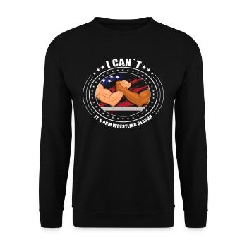 Armwrestler USA-Flaggen-Handdrücken - Unisex Pullover - Schwarz - Vorne - Alina (178cm) & Michal (187cm)