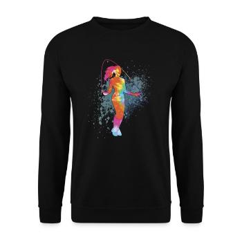 Fitness Roping - Jumping rope for women - Unisex Sweatshirt - black - Front - Alina (178cm) & Michal (187cm)