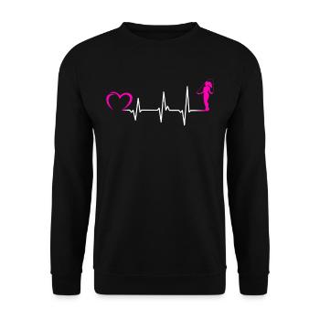 Heartbeat Jumping Rope Women - Unisex Sweatshirt - black - Front - Alina (178cm) & Michal (187cm)