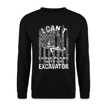 Excavator - construction worker - excavator operator - Unisex Sweatshirt - black - Front - Alina (178cm) & Michal (187cm)