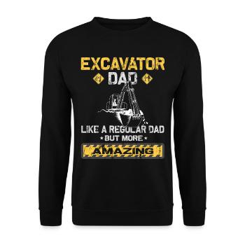 Pelle hydraulique Conducteur de pelle papa - Sweat-shirt Unisexe - noir - Devant - Alina (178cm) & Michal (187cm)