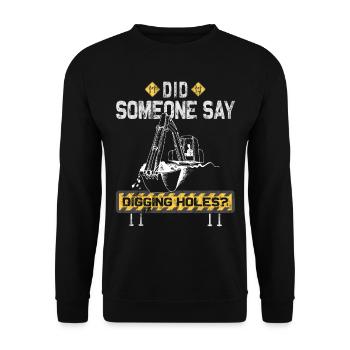 Pelle Opérateur de pelle Conducteur de pelle - Sweat-shirt Unisexe - noir - Devant - Alina (178cm) & Michal (187cm)