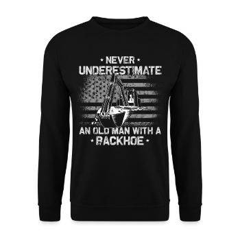 Pelle hydraulique Conducteur de pelle papa - Sweat-shirt Unisexe - noir - Devant - Alina (178cm) & Michal (187cm)