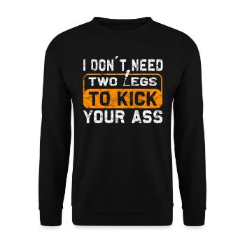 Amputee humor prosthesis surgery Amputation - Unisex Sweatshirt - black - Front - Alina (178cm) & Michal (187cm)