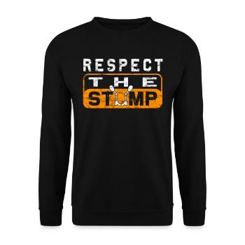 Amputee humor prosthesis surgery Amputation - Unisex Sweatshirt - black - Front - Alina (178cm) & Michal (187cm)