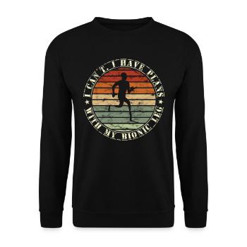 Amputee humor prosthesis surgery Amputation - Unisex Sweatshirt - black - Front - Alina (178cm) & Michal (187cm)