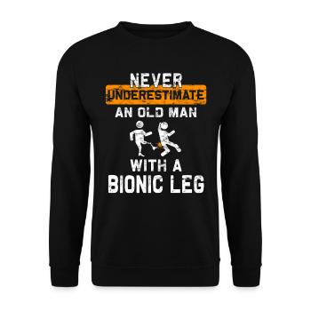 Beinamputierte Prothetische Chirurgie - Unisex Pullover - Schwarz - Vorne - Alina (178cm) & Michal (187cm)