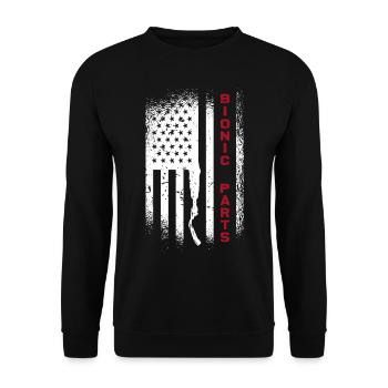 Beinamputierte US-Flagge Prothetische Chirurgie - Unisex Pullover - Schwarz - Vorne - Alina (178cm) & Michal (187cm)