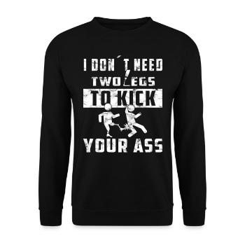 Amputiertes Bein Prothetisches Bein - Unisex Pullover - Schwarz - Vorne - Alina (178cm) & Michal (187cm)