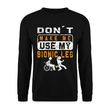 Rollstuhl Für Beinamputierte Prothesen - Unisex Pullover - Schwarz - Vorne - Alina (178cm) & Michal (187cm)
