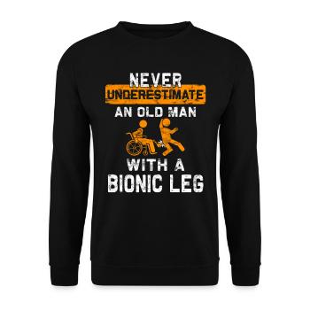 Rollstuhl Für Beinamputierte Prothesen - Unisex Pullover - Schwarz - Vorne - Alina (178cm) & Michal (187cm)