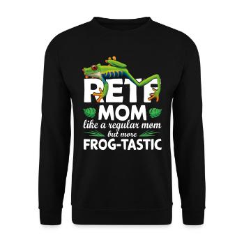 FrogTastic - Red-eyed Tree Frog Mother - Unisex Sweatshirt - black - Front - Alina (178cm) & Michal (187cm)
