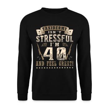 Taxidermie 40e anniversaire Taxidermiste - Sweat-shirt Unisexe - noir - Devant - Alina (178cm) & Michal (187cm)