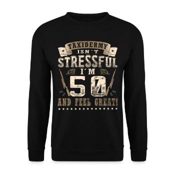 Taxidermie 50e anniversaire Taxidermiste - Sweat-shirt Unisexe - noir - Devant - Alina (178cm) & Michal (187cm)
