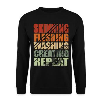 Animal assembly Hunting trophy Stuffing animals - Unisex Sweatshirt - black - Front - Alina (178cm) & Michal (187cm)