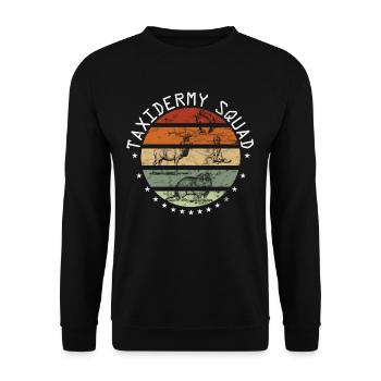 Retro Taxidermy Squad Taxidermist - Unisex Sweatshirt - black - Front - Alina (178cm) & Michal (187cm)