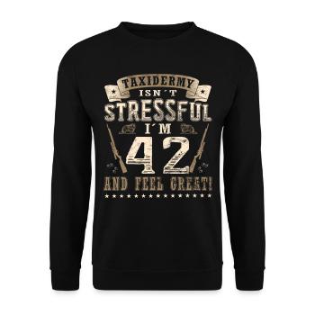Taxidermists 42nd birthday Taxidermists - Unisex Sweatshirt - black - Front - Alina (178cm) & Michal (187cm)