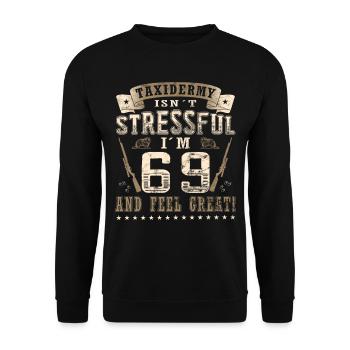 Taxidermists 69th birthday Taxidermists - Unisex Sweatshirt - black - Front - Alina (178cm) & Michal (187cm)