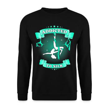 Accro à la soie - drôles d’acrobates aériens - Sweat-shirt Unisexe - noir - Devant - Alina (178cm) & Michal (187cm)