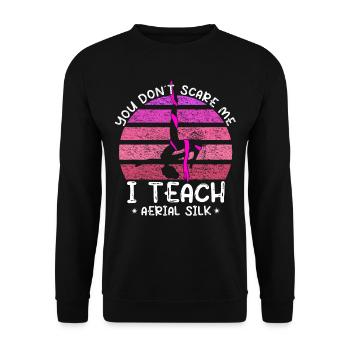 J’enseigne les soies aériennes - Aerial Acrobat - Sweat-shirt Unisexe - noir - Devant - Alina (178cm) & Michal (187cm)
