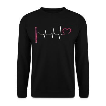 Bassoon -Musik Herzschlag Bassoonist - Unisex Pullover - Schwarz - Vorne - Alina (178cm) & Michal (187cm)