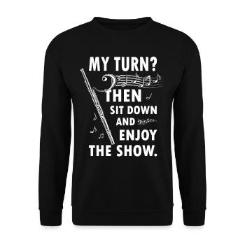 Instrument à vent Musique Bassoniste - Sweat-shirt Unisexe - noir - Devant - Alina (178cm) & Michal (187cm)