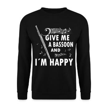 Holzblasinstrument Musik Bassoonist - Unisex Pullover - Schwarz - Vorne - Alina (178cm) & Michal (187cm)