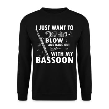 Instrument à vent Musique Bassoniste - Sweat-shirt Unisexe - noir - Devant - Alina (178cm) & Michal (187cm)