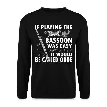 Holzblasinstrument Musik Bassoonist - Unisex Pullover - Schwarz - Vorne - Alina (178cm) & Michal (187cm)
