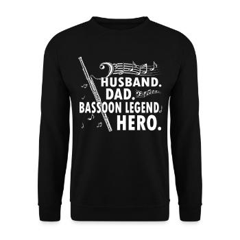 Woodwind instrument Music Bassoonist - Unisex Sweatshirt - black - Front - Alina (178cm) & Michal (187cm)
