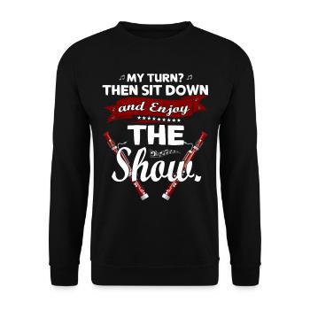 Holzblasinstrument Musik Bassoonist - Unisex Pullover - Schwarz - Vorne - Alina (178cm) & Michal (187cm)