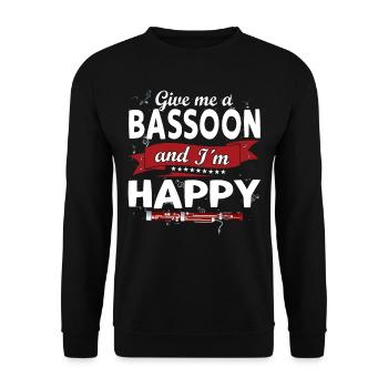 Holzblasinstrument Musik Bassoonist - Unisex Pullover - Schwarz - Vorne - Alina (178cm) & Michal (187cm)