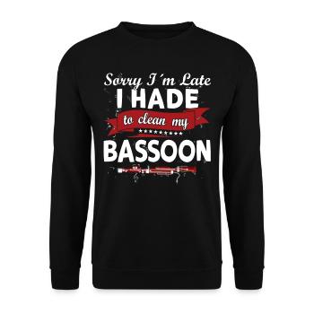 Holzblasinstrument Musik Bassoonist - Unisex Pullover - Schwarz - Vorne - Alina (178cm) & Michal (187cm)