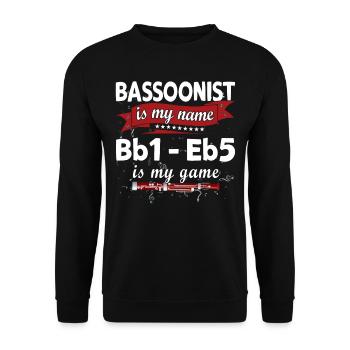 Holzblasinstrument Musik Bassoonist - Unisex Pullover - Schwarz - Vorne - Alina (178cm) & Michal (187cm)