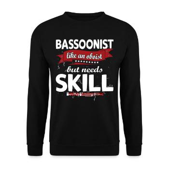Holzblasinstrument Musik Bassoonist - Unisex Pullover - Schwarz - Vorne - Alina (178cm) & Michal (187cm)