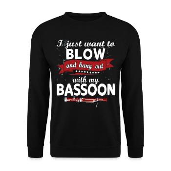 Holzblasinstrument Musik Bassoonist - Unisex Pullover - Schwarz - Vorne - Alina (178cm) & Michal (187cm)