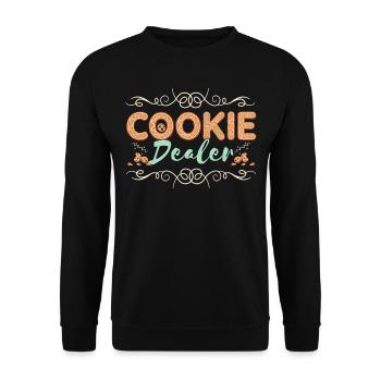 Lustiger Schokoladen -Lebkuchen -Weihnachtskekse - Unisex Pullover - Schwarz - Vorne - Alina (178cm) & Michal (187cm)