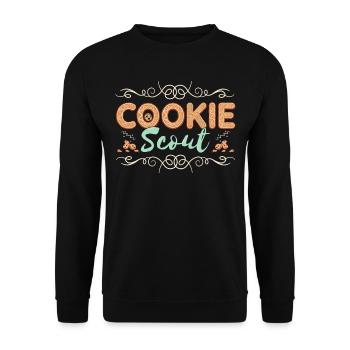 Lustiger Schokoladen -Lebkuchen -Weihnachtskekse - Unisex Pullover - Schwarz - Vorne - Alina (178cm) & Michal (187cm)
