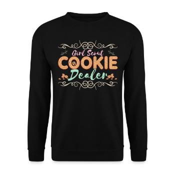 Lustiger Schokoladen -Lebkuchen -Weihnachtskekse - Unisex Pullover - Schwarz - Vorne - Alina (178cm) & Michal (187cm)